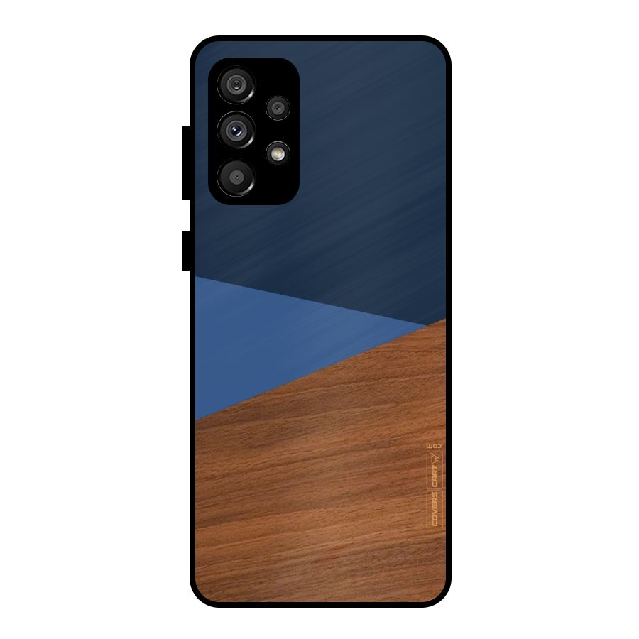 Crossed Lines Pattern Metal Back Case for Galaxy A73 5G