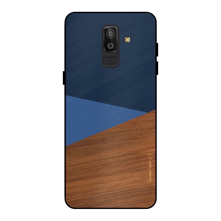 Crossed Lines Pattern Metal Back Case for Galaxy J8