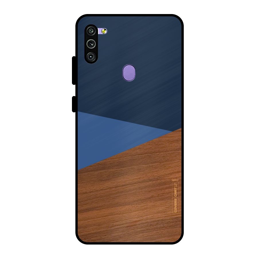 Crossed Lines Pattern Metal Back Case for Galaxy M11