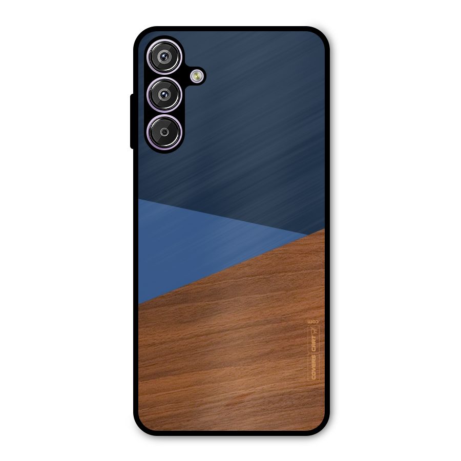 Crossed Lines Pattern Metal Back Case for Galaxy M15