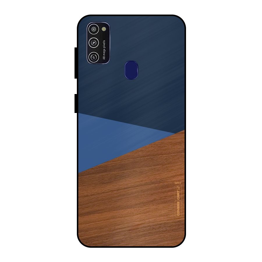 Crossed Lines Pattern Metal Back Case for Galaxy M30s