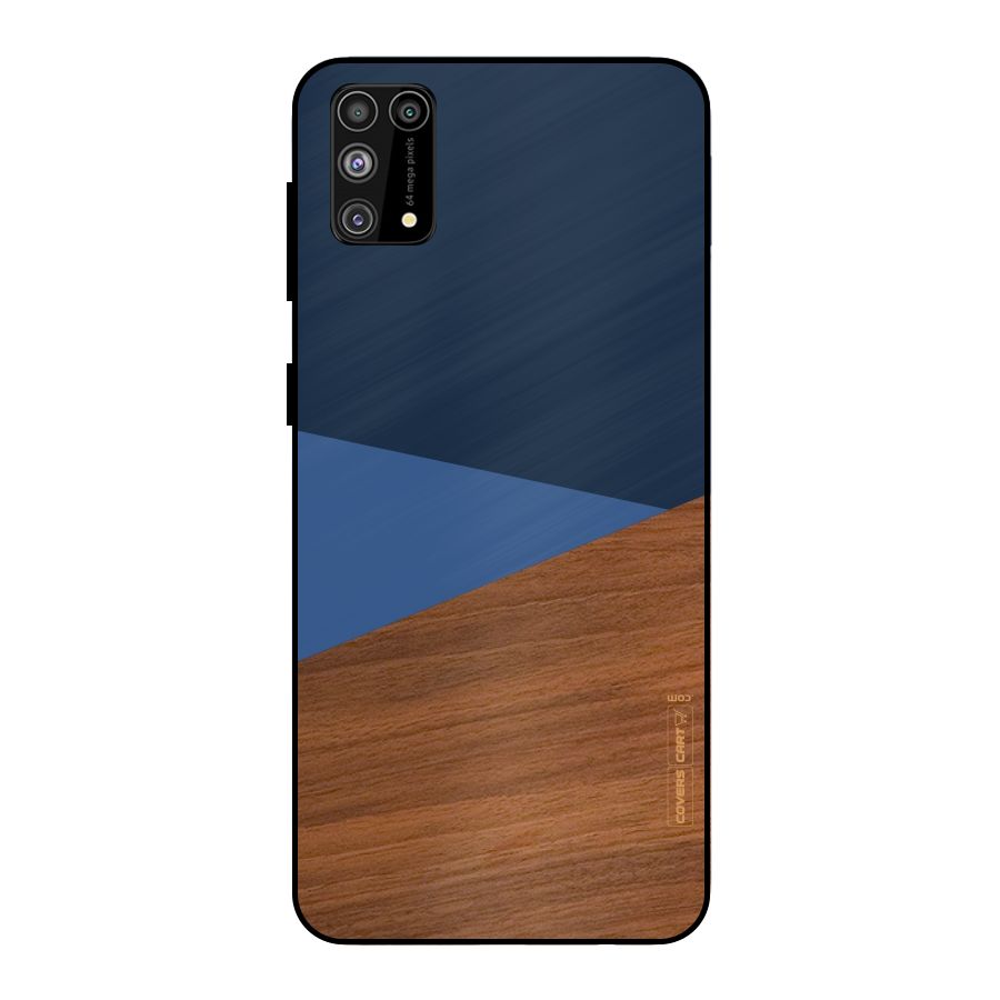 Crossed Lines Pattern Metal Back Case for Galaxy M31