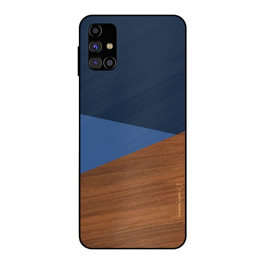 Crossed Lines Pattern Metal Back Case for Galaxy M31s