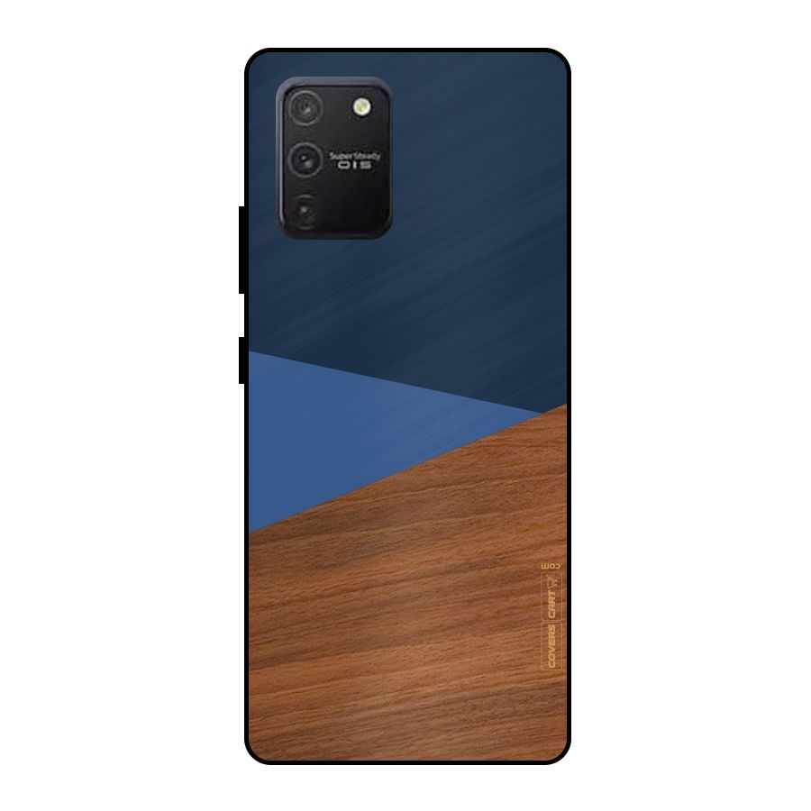 Crossed Lines Pattern Metal Back Case for Galaxy S10 Lite