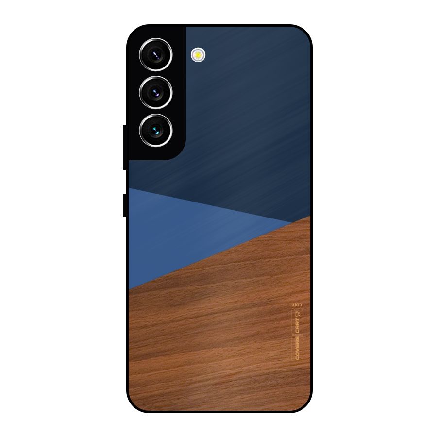 Crossed Lines Pattern Metal Back Case for Galaxy S22 5G