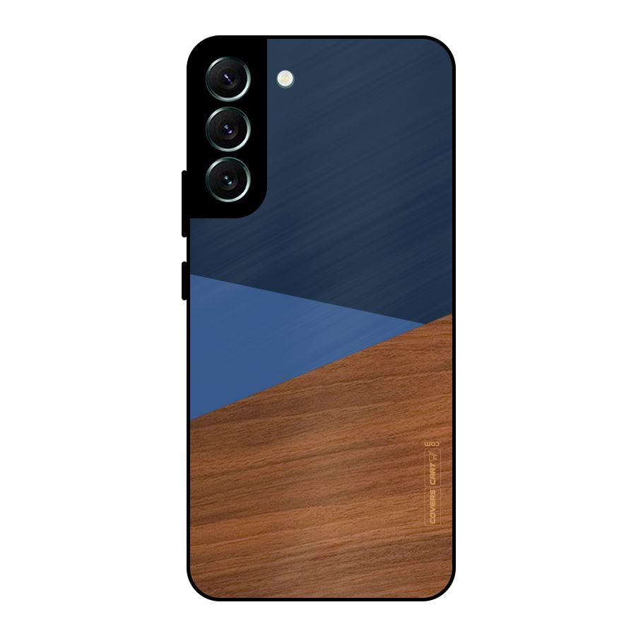Crossed Lines Pattern Metal Back Case for Galaxy S22 Plus 5G
