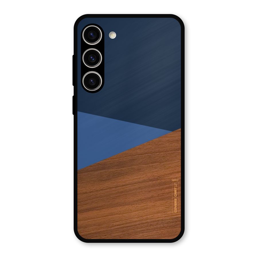 Crossed Lines Pattern Metal Back Case for Galaxy S23 Plus