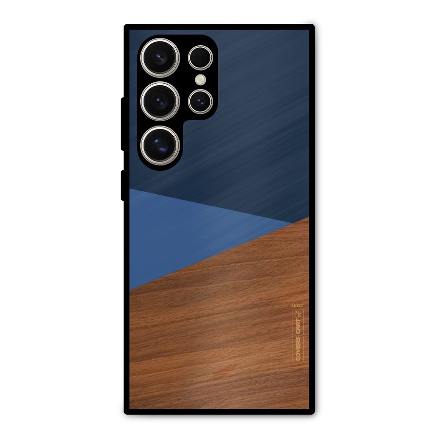 Crossed Lines Pattern Metal Back Case for Galaxy S24 Ultra