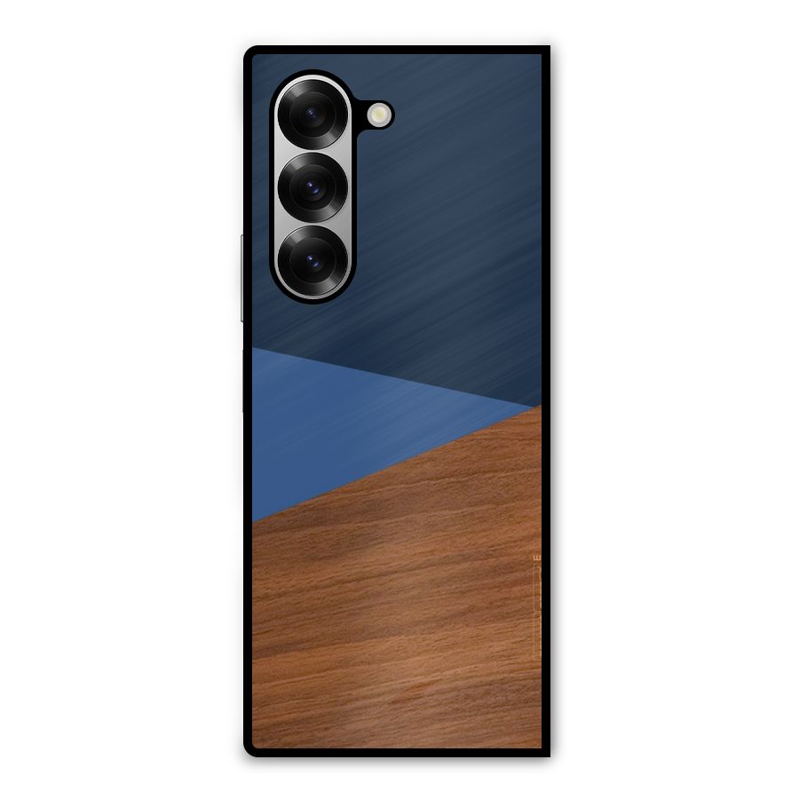 Crossed Lines Pattern Metal Back Case for Galaxy Z Fold6