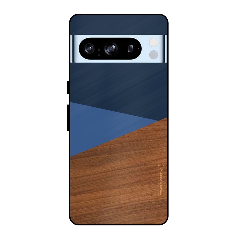 Crossed Lines Pattern Metal Back Case for Google Pixel 8 Pro