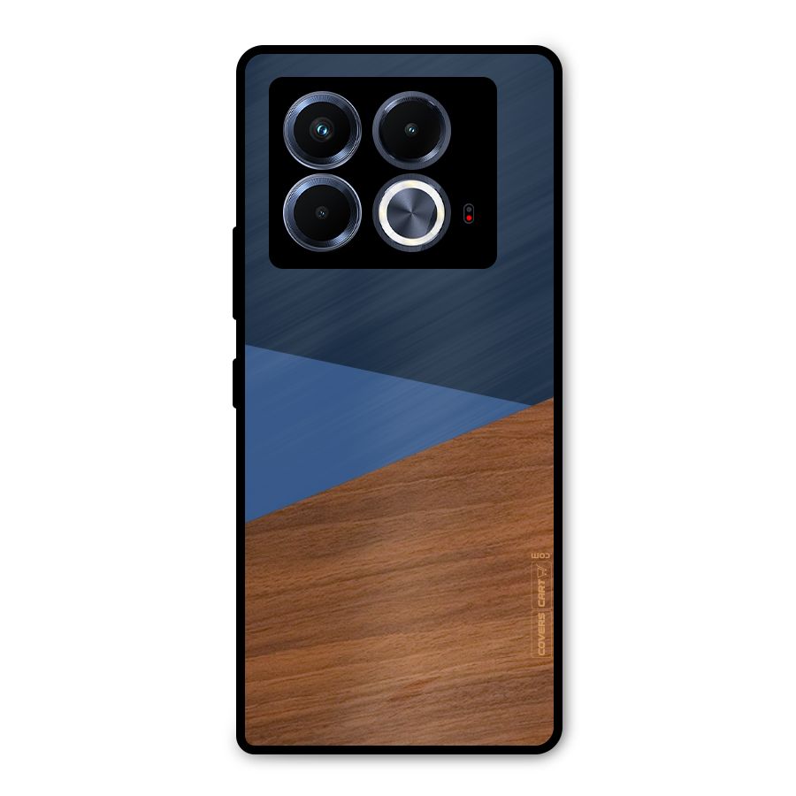 Crossed Lines Pattern Metal Back Case for Infinix Note 40 5G