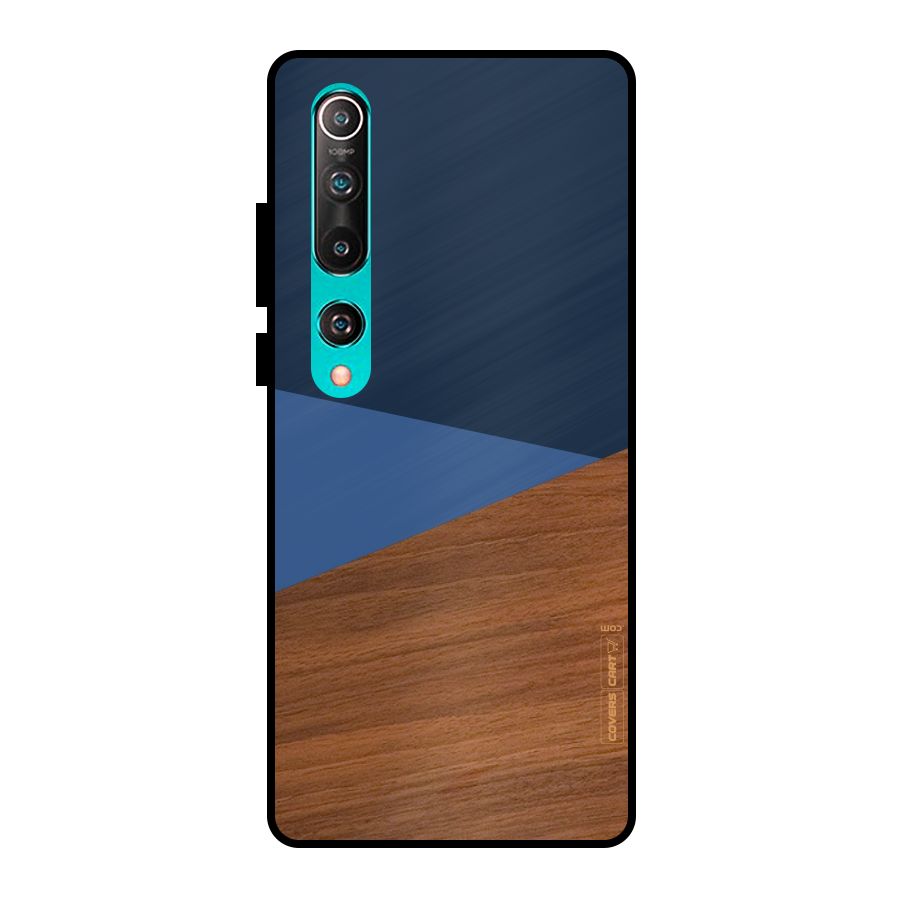 Crossed Lines Pattern Metal Back Case for Mi 10