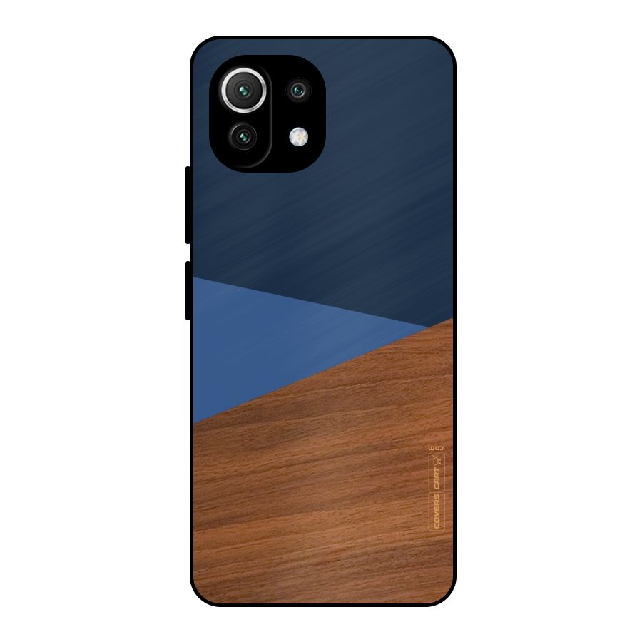 Crossed Lines Pattern Metal Back Case for Mi 11 Lite