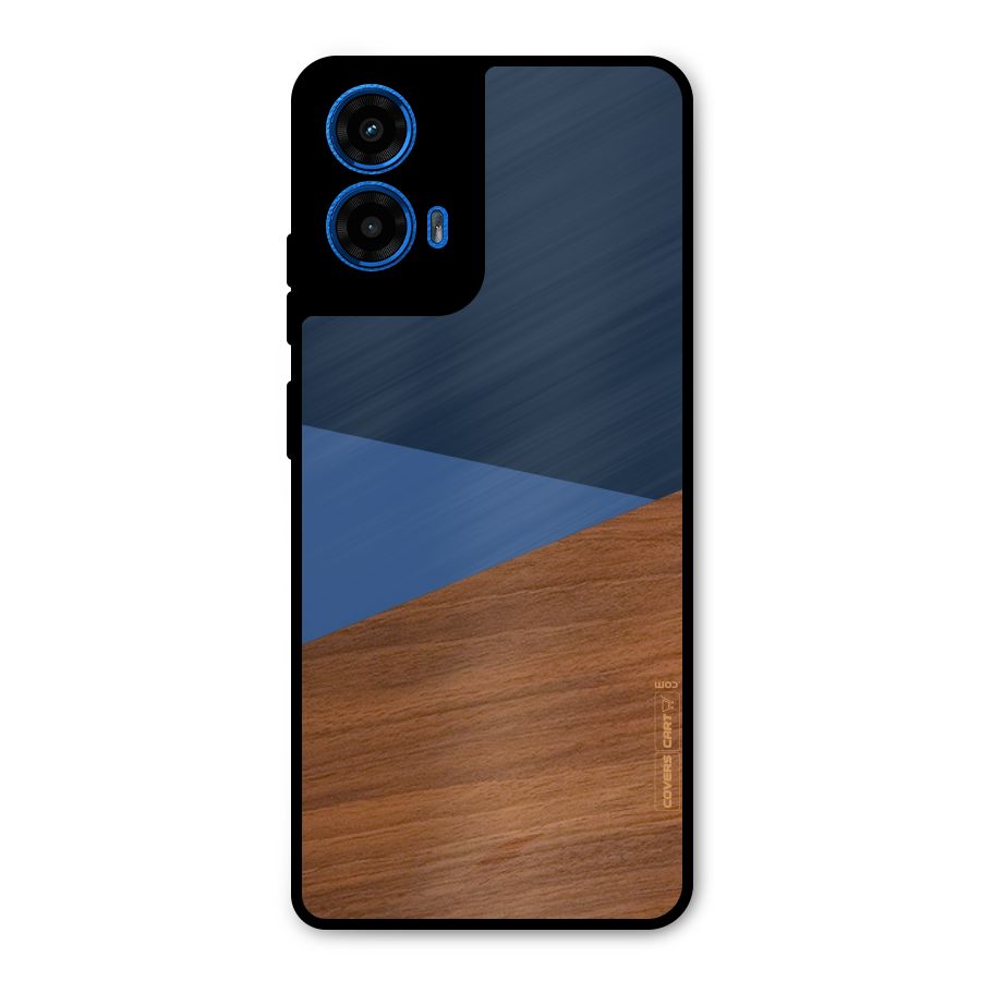 Crossed Lines Pattern Metal Back Case for Moto G45