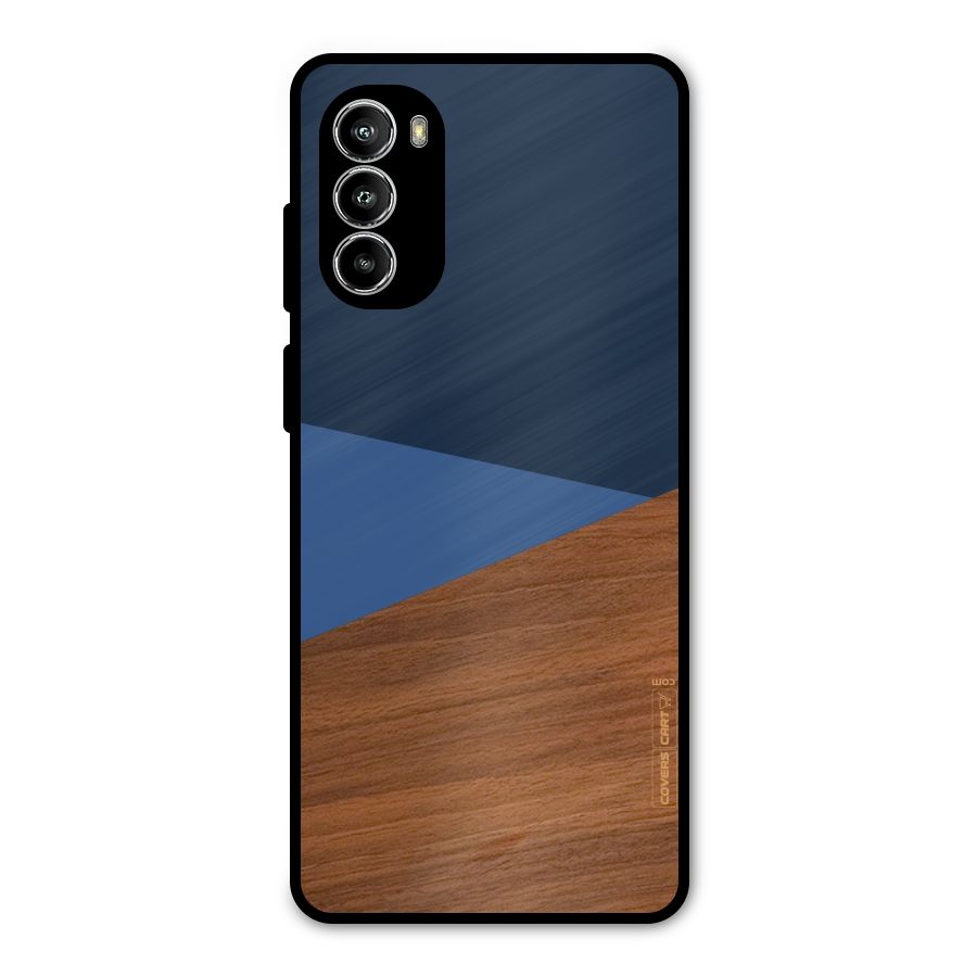Crossed Lines Pattern Metal Back Case for Moto G52