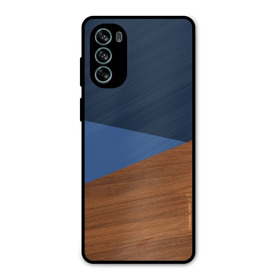 Crossed Lines Pattern Metal Back Case for Moto G62