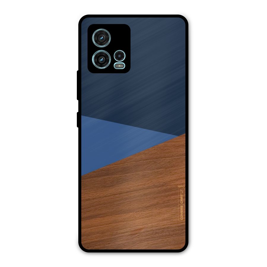 Crossed Lines Pattern Metal Back Case for Moto G72