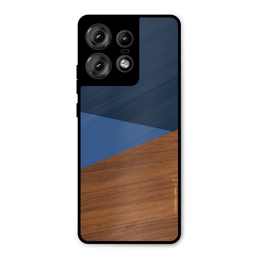 Crossed Lines Pattern Metal Back Case for Motorola Edge 50 Pro