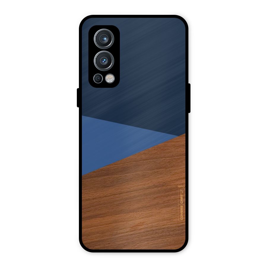 Crossed Lines Pattern Metal Back Case for OnePlus Nord 2 5G
