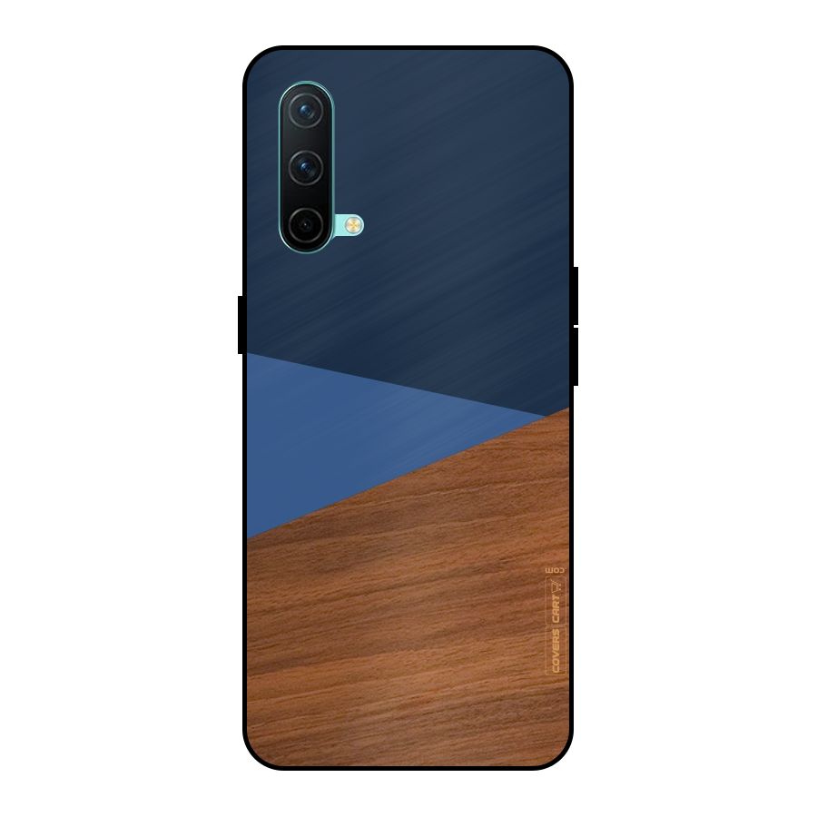 Crossed Lines Pattern Metal Back Case for OnePlus Nord CE 5G
