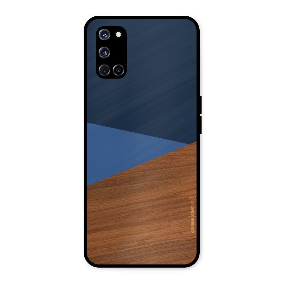 Crossed Lines Pattern Metal Back Case for Oppo A52