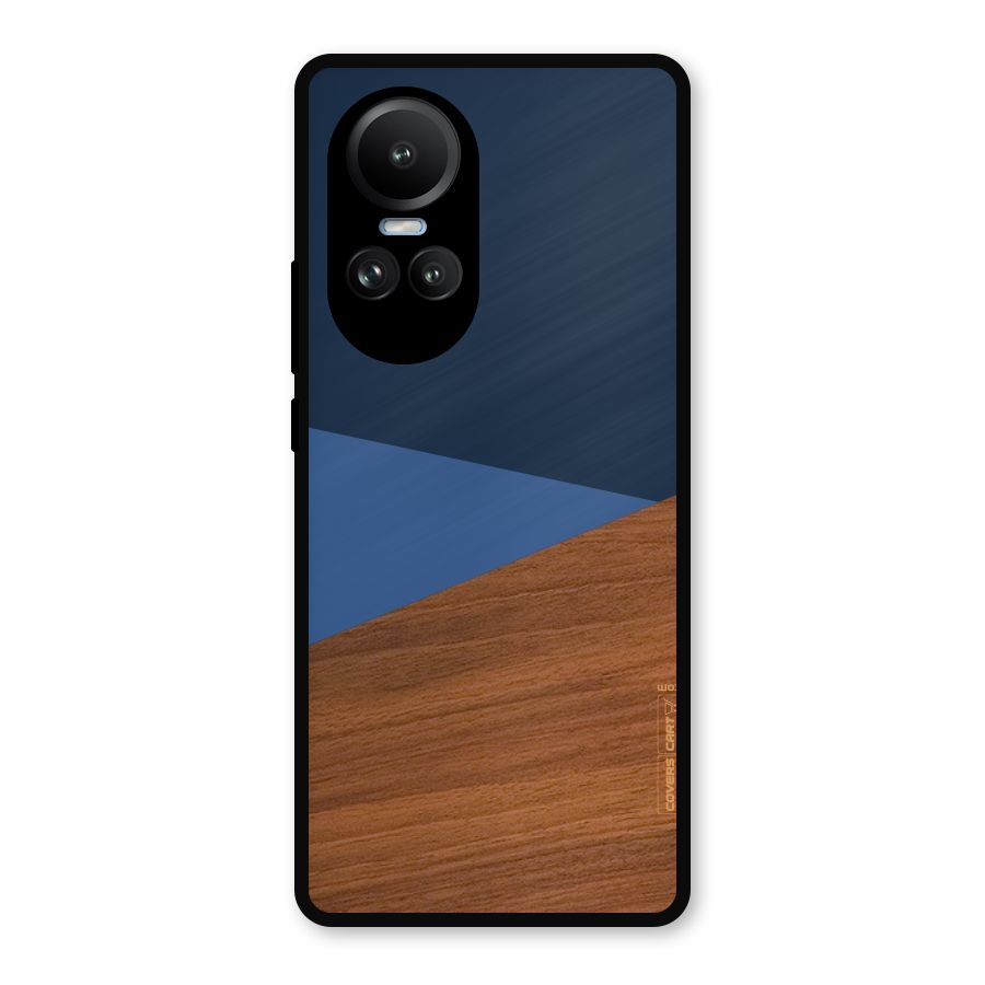 Crossed Lines Pattern Metal Back Case for Oppo Reno10