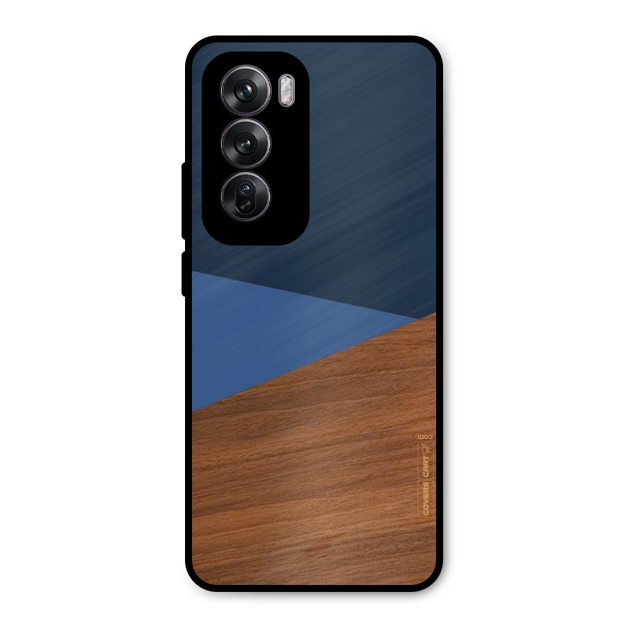 Crossed Lines Pattern Metal Back Case for Oppo Reno12 Pro