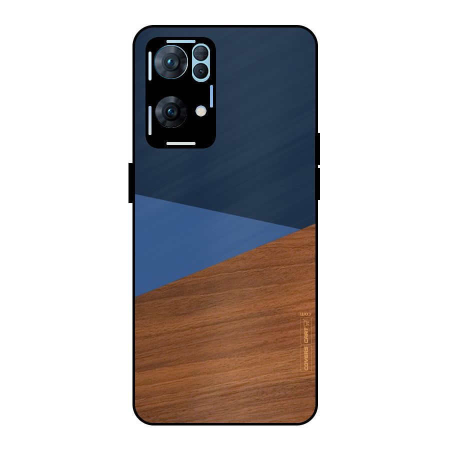 Crossed Lines Pattern Metal Back Case for Oppo Reno7 Pro 5G