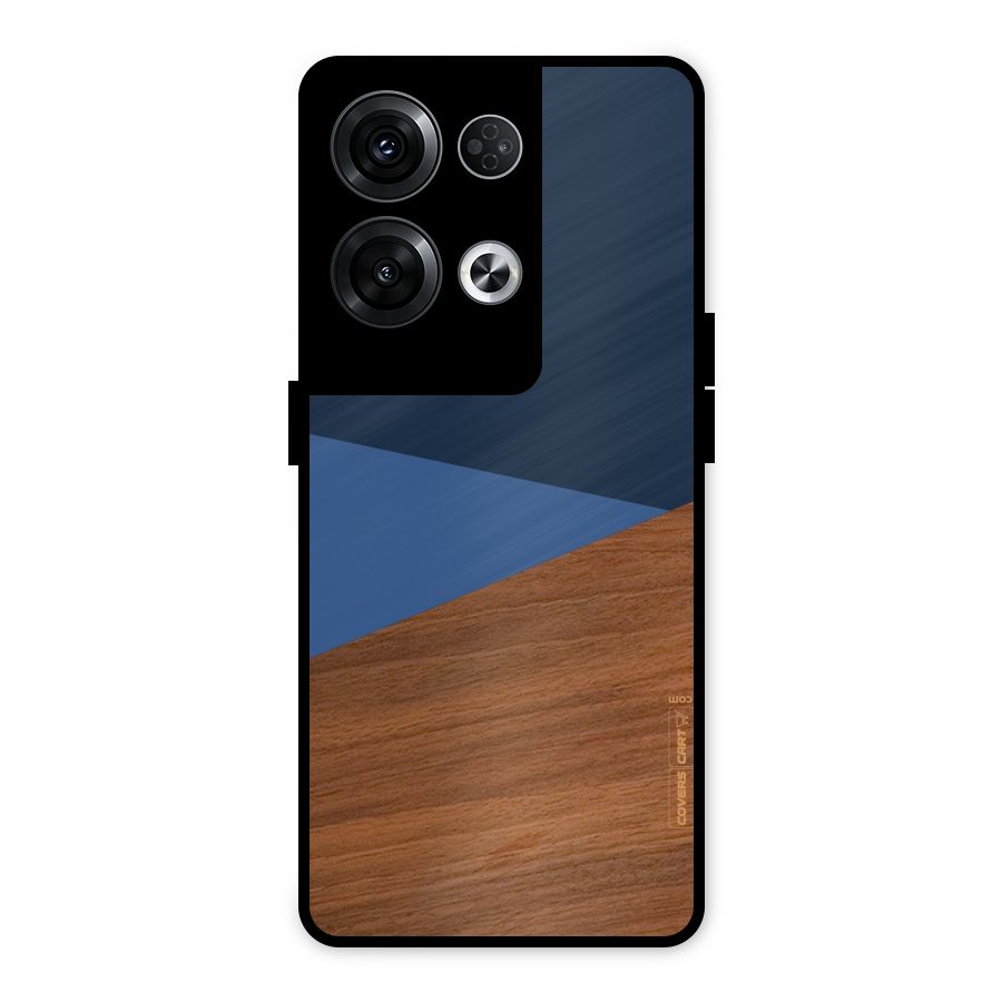 Crossed Lines Pattern Metal Back Case for Oppo Reno8 Pro 5G