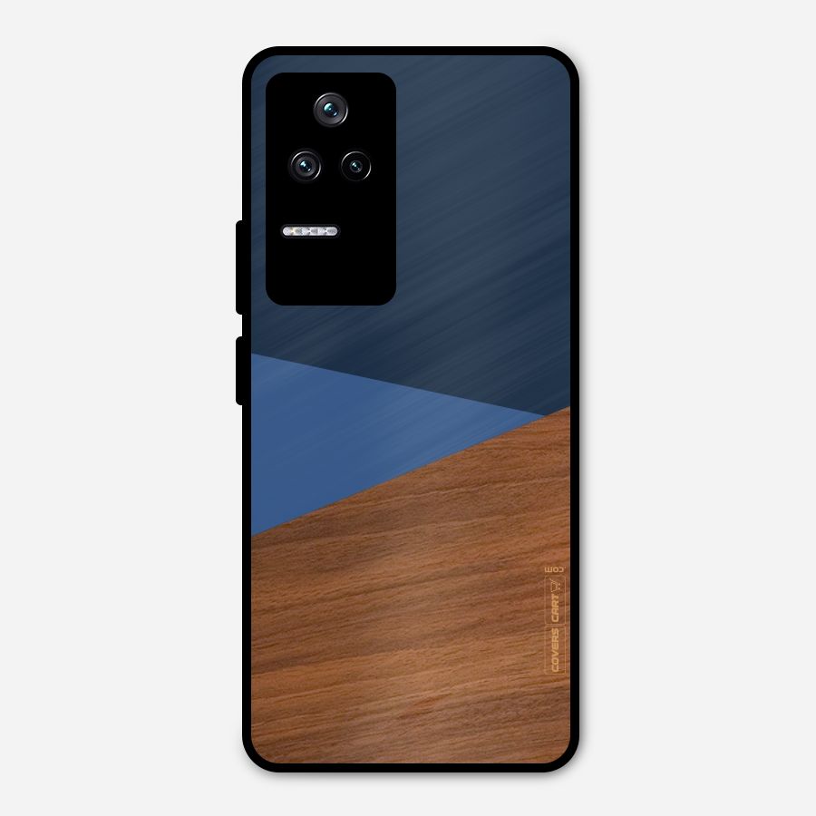 Crossed Lines Pattern Metal Back Case for Poco F4 5G