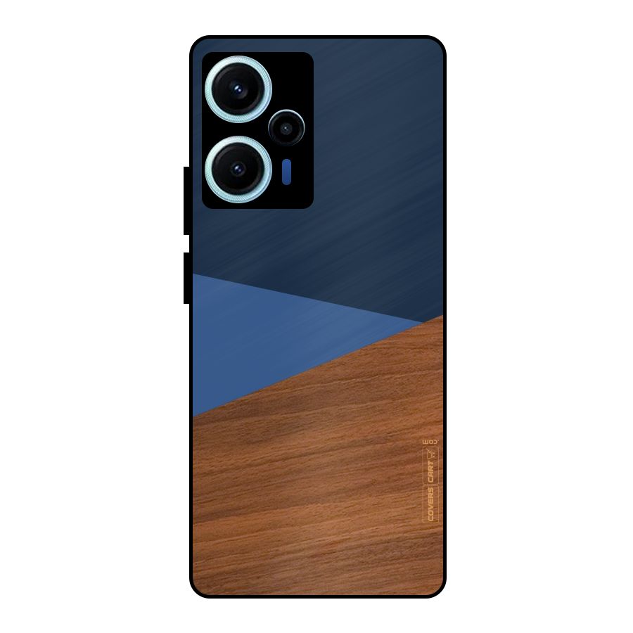 Crossed Lines Pattern Metal Back Case for Poco F5