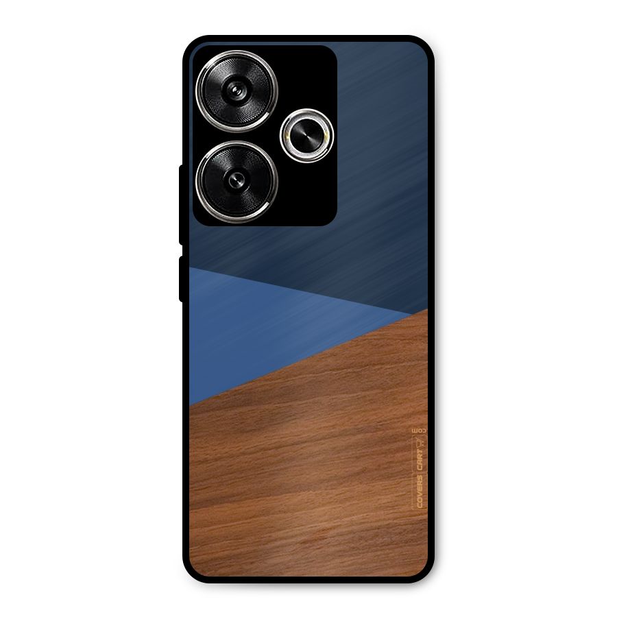 Crossed Lines Pattern Metal Back Case for Poco F6