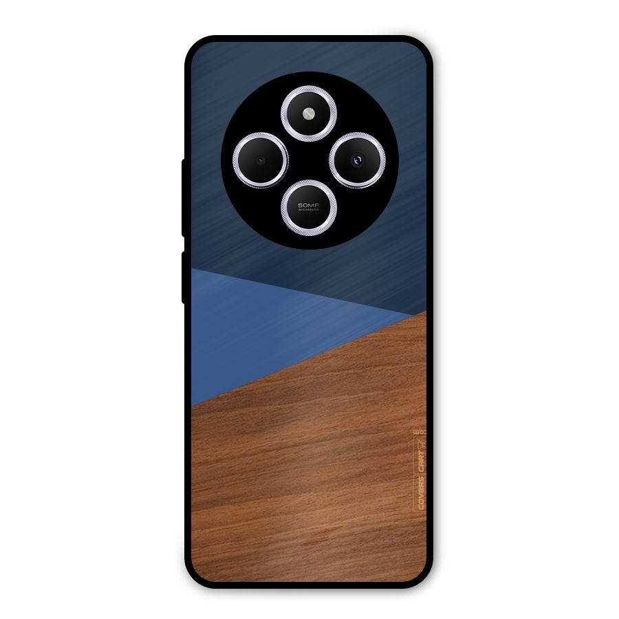 Crossed Lines Pattern Metal Back Case for Poco M7