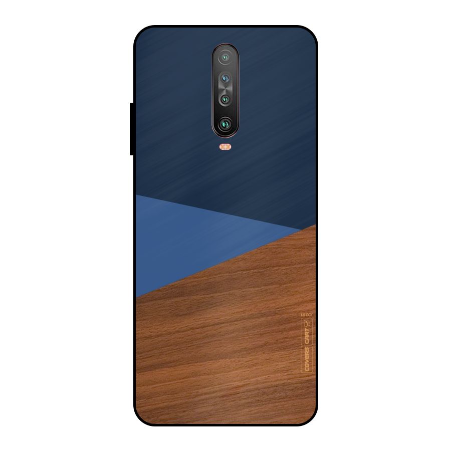Crossed Lines Pattern Metal Back Case for Poco X2