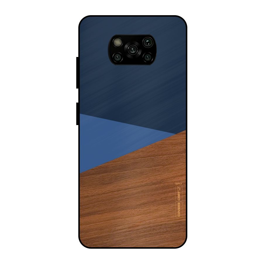 Crossed Lines Pattern Metal Back Case for Poco X3