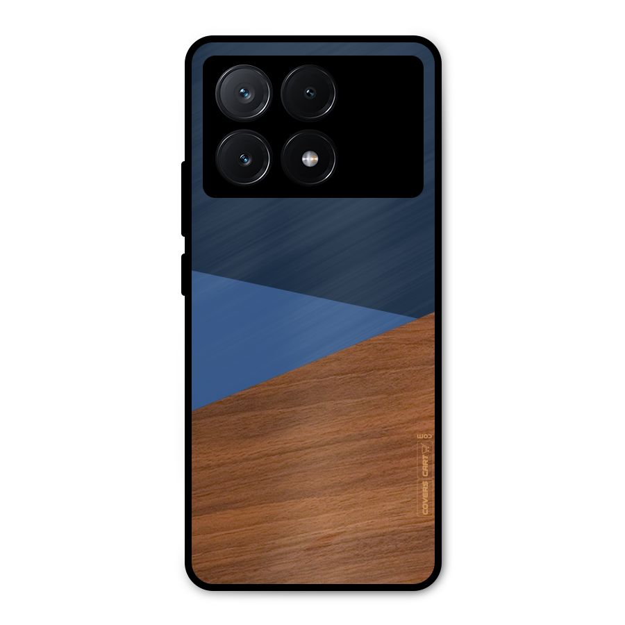 Crossed Lines Pattern Metal Back Case for Poco X6 Pro