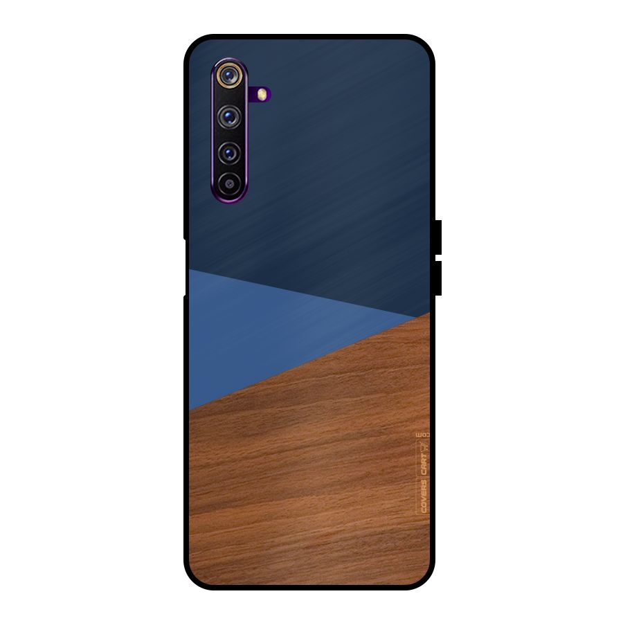 Crossed Lines Pattern Metal Back Case for Realme 6 Pro