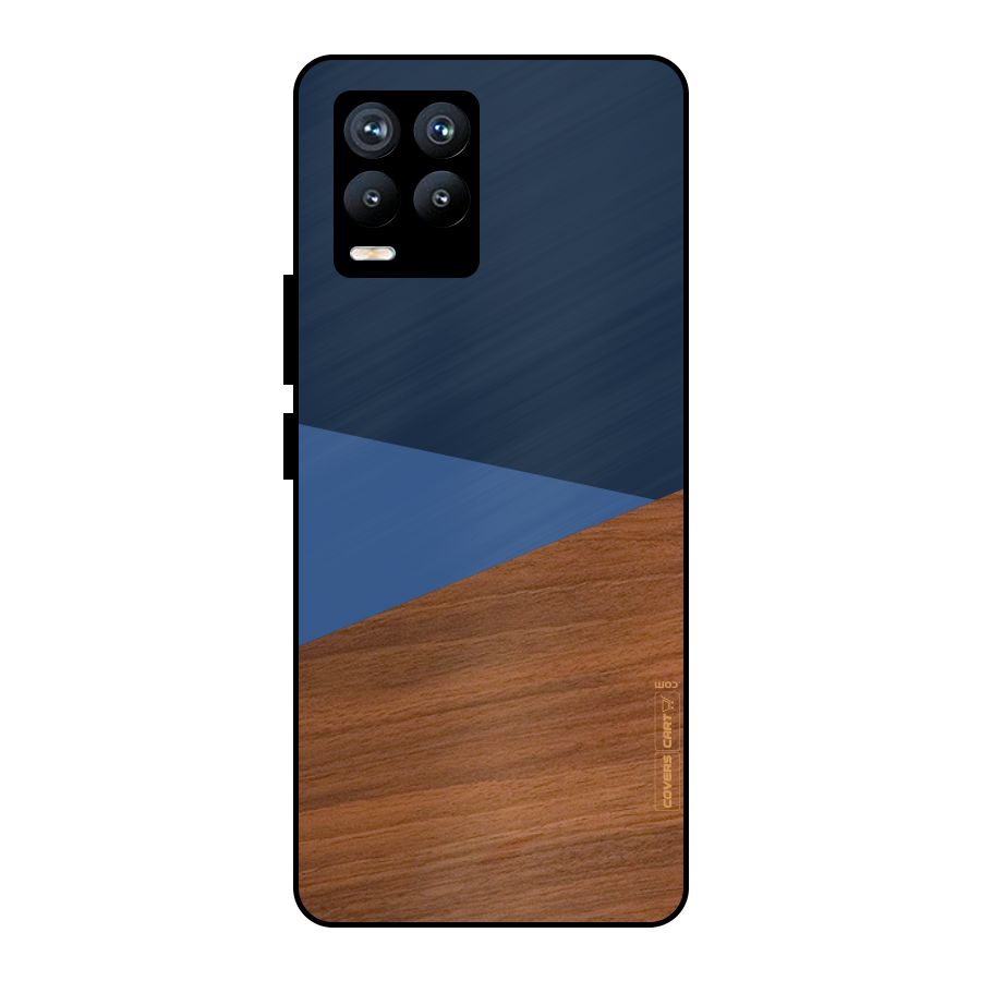 Crossed Lines Pattern Metal Back Case for Realme 8 Pro