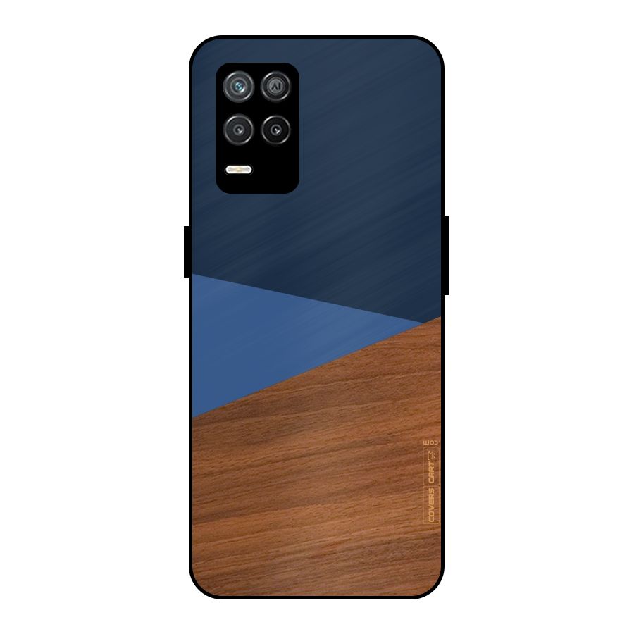 Crossed Lines Pattern Metal Back Case for Realme 9 5G