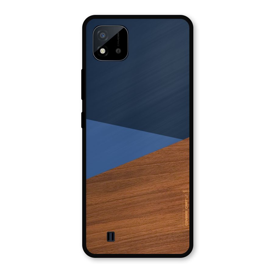 Crossed Lines Pattern Metal Back Case for Realme C11 2021