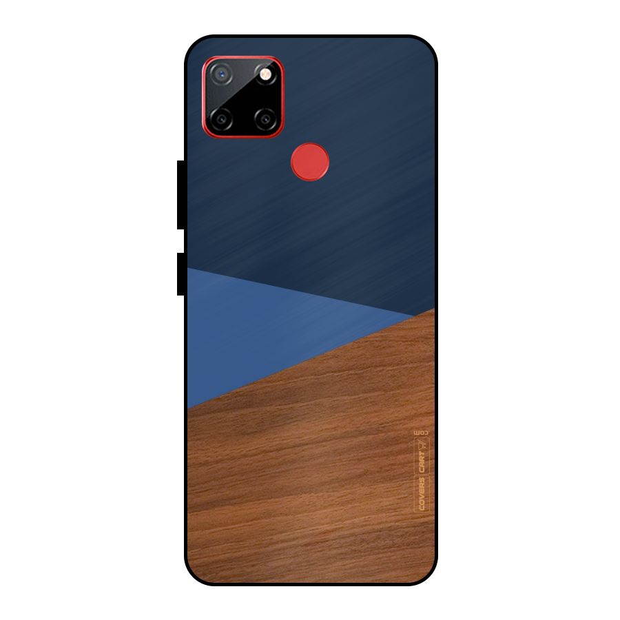 Crossed Lines Pattern Metal Back Case for Realme C12