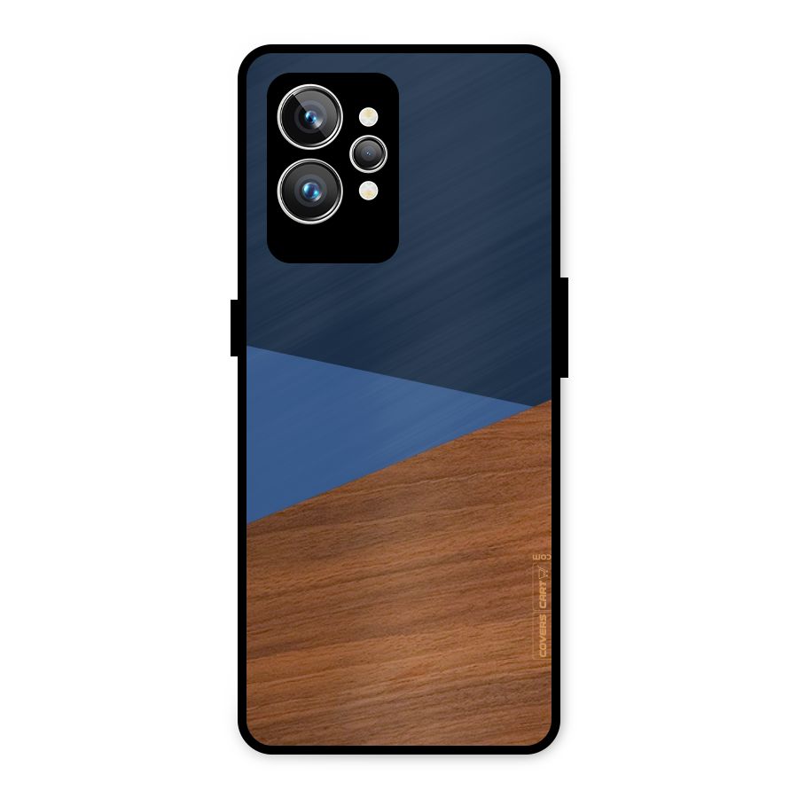 Crossed Lines Pattern Metal Back Case for Realme GT2 Pro