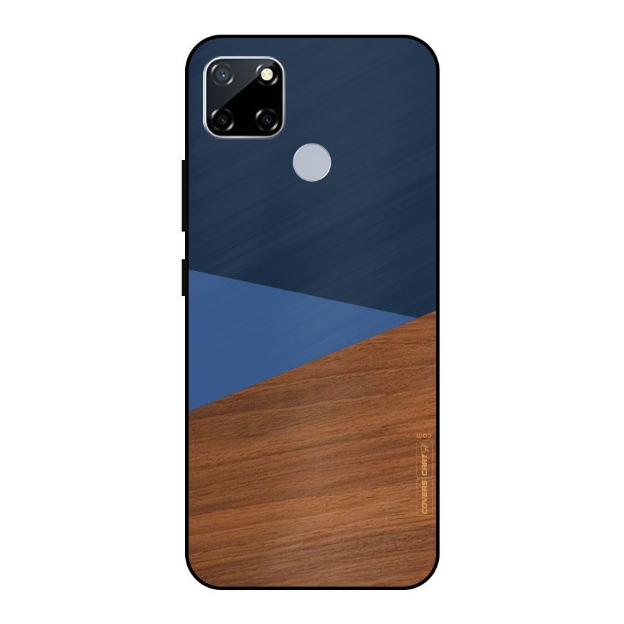 Crossed Lines Pattern Metal Back Case for Realme Narzo 30A