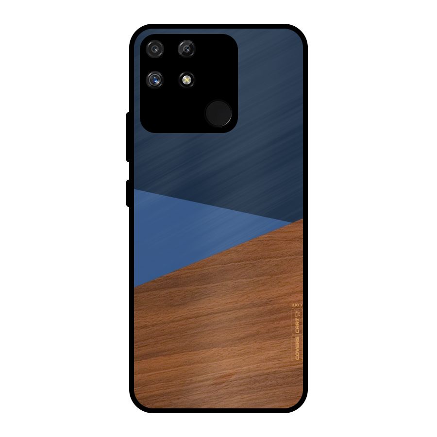 Crossed Lines Pattern Metal Back Case for Realme Narzo 50A