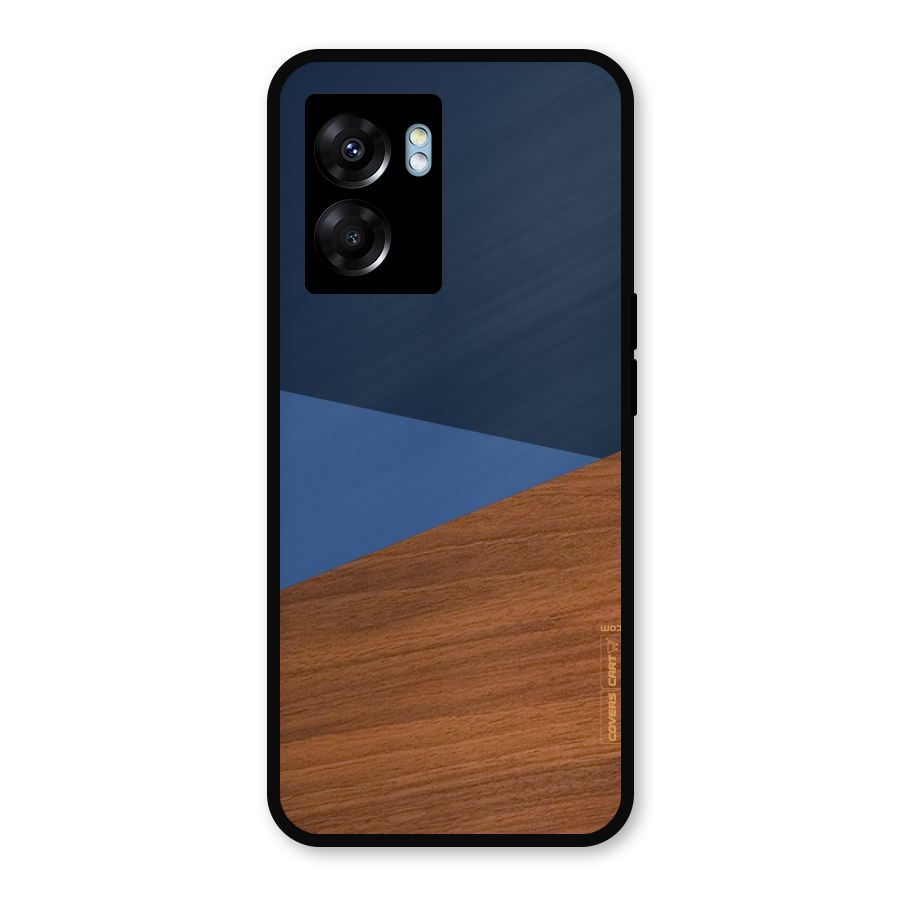 Crossed Lines Pattern Metal Back Case for Realme Narzo 50 5G
