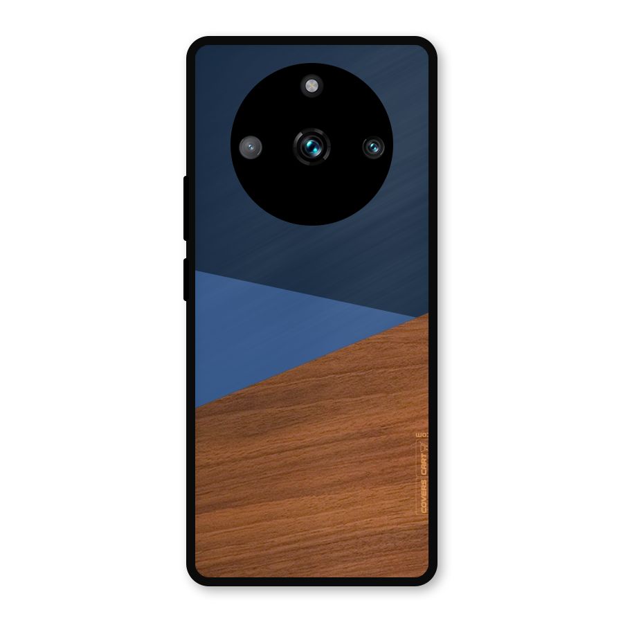 Crossed Lines Pattern Metal Back Case for Realme Narzo 60 Pro
