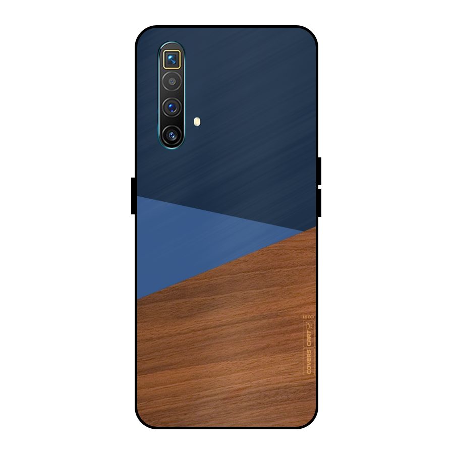 Crossed Lines Pattern Metal Back Case for Realme X3
