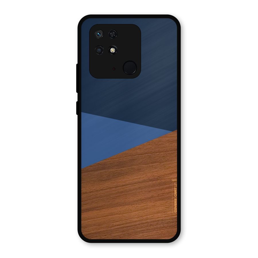 Crossed Lines Pattern Metal Back Case for Redmi 10 Power