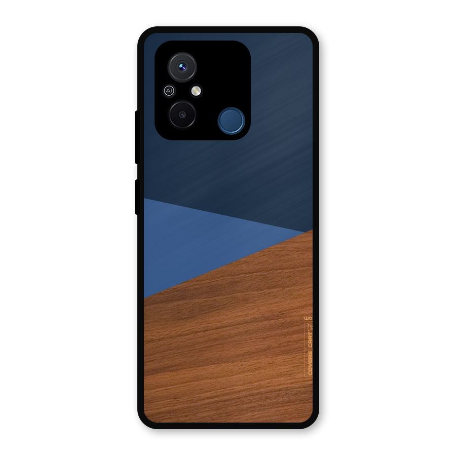 Crossed Lines Pattern Metal Back Case for Redmi 12C