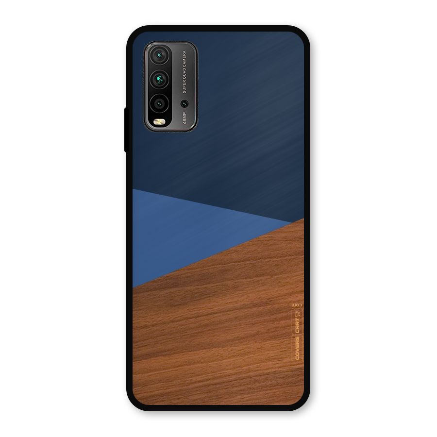 Crossed Lines Pattern Metal Back Case for Redmi 9 Power